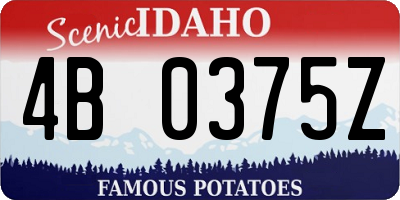 ID license plate 4B0375Z