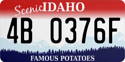 ID license plate 4B0376F