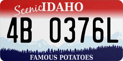ID license plate 4B0376L