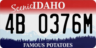 ID license plate 4B0376M