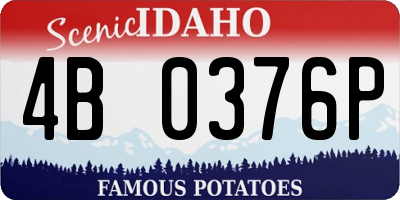ID license plate 4B0376P