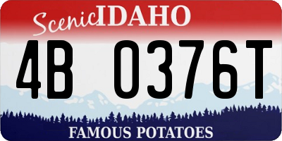 ID license plate 4B0376T