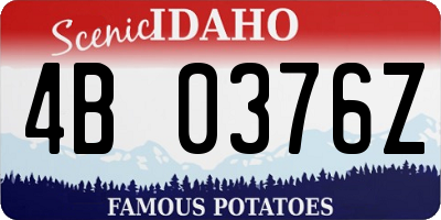 ID license plate 4B0376Z