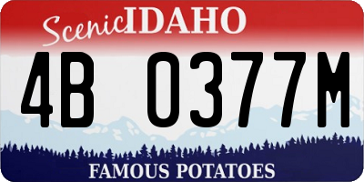 ID license plate 4B0377M
