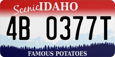 ID license plate 4B0377T