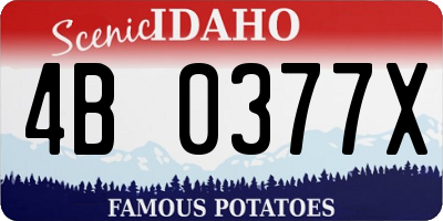 ID license plate 4B0377X