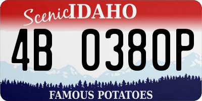 ID license plate 4B0380P