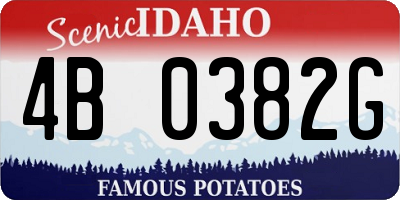 ID license plate 4B0382G