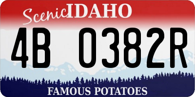 ID license plate 4B0382R