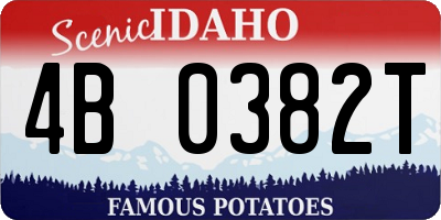 ID license plate 4B0382T
