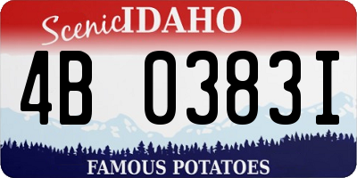 ID license plate 4B0383I