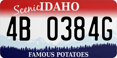 ID license plate 4B0384G