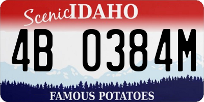 ID license plate 4B0384M