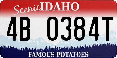 ID license plate 4B0384T