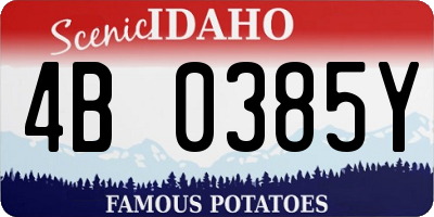 ID license plate 4B0385Y