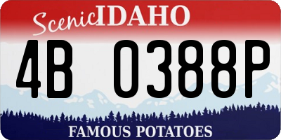 ID license plate 4B0388P