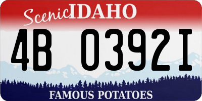 ID license plate 4B0392I