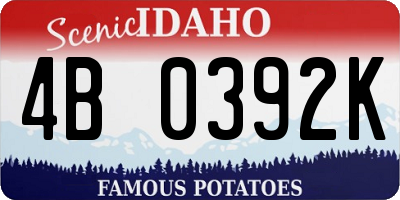 ID license plate 4B0392K