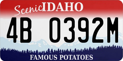 ID license plate 4B0392M