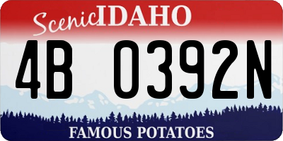 ID license plate 4B0392N