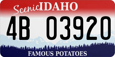 ID license plate 4B0392O