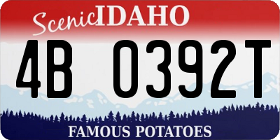 ID license plate 4B0392T