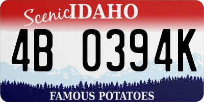 ID license plate 4B0394K