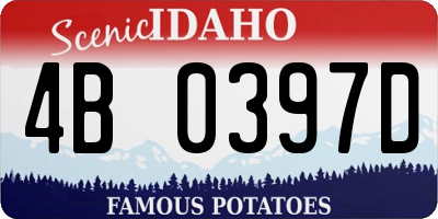 ID license plate 4B0397D