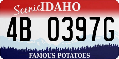 ID license plate 4B0397G
