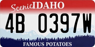 ID license plate 4B0397W