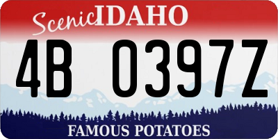 ID license plate 4B0397Z