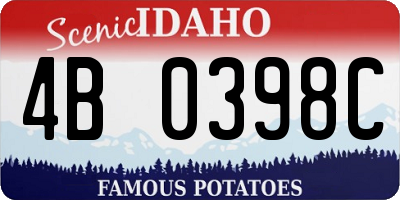 ID license plate 4B0398C