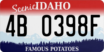 ID license plate 4B0398F