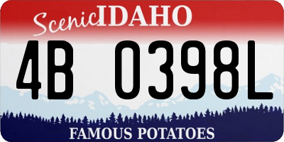 ID license plate 4B0398L