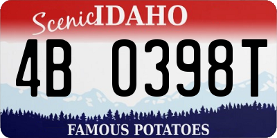 ID license plate 4B0398T