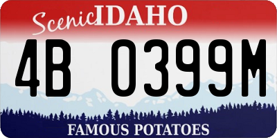 ID license plate 4B0399M