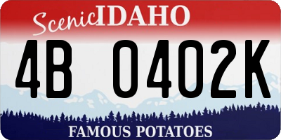 ID license plate 4B0402K
