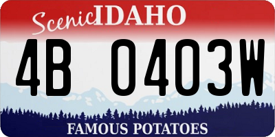 ID license plate 4B0403W