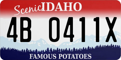 ID license plate 4B0411X