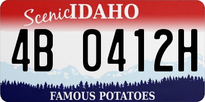 ID license plate 4B0412H