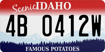 ID license plate 4B0412W