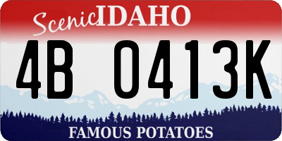 ID license plate 4B0413K