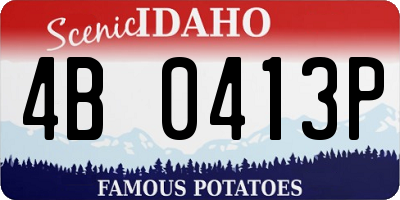 ID license plate 4B0413P