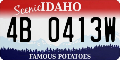ID license plate 4B0413W