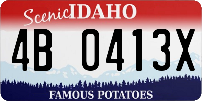 ID license plate 4B0413X