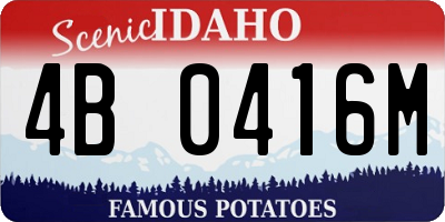 ID license plate 4B0416M
