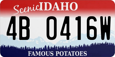 ID license plate 4B0416W