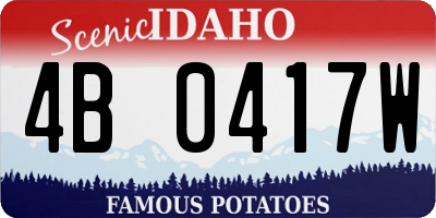 ID license plate 4B0417W
