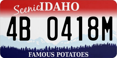 ID license plate 4B0418M
