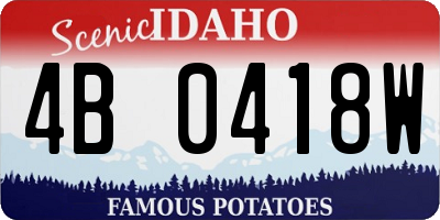 ID license plate 4B0418W